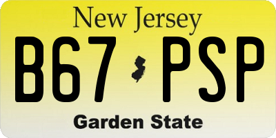 NJ license plate B67PSP