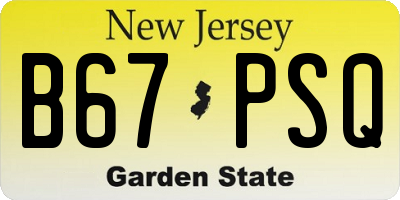 NJ license plate B67PSQ