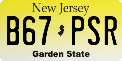 NJ license plate B67PSR