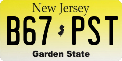 NJ license plate B67PST