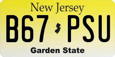 NJ license plate B67PSU