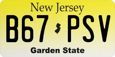 NJ license plate B67PSV