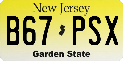 NJ license plate B67PSX