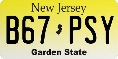 NJ license plate B67PSY