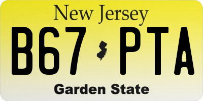 NJ license plate B67PTA