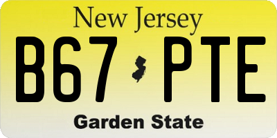 NJ license plate B67PTE