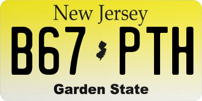 NJ license plate B67PTH