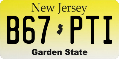 NJ license plate B67PTI