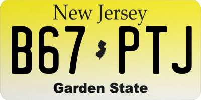 NJ license plate B67PTJ
