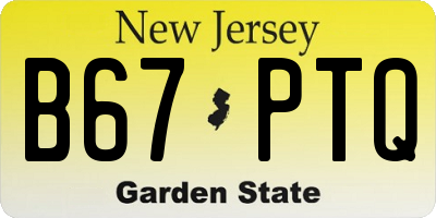 NJ license plate B67PTQ