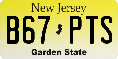 NJ license plate B67PTS