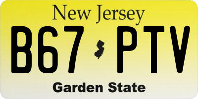 NJ license plate B67PTV