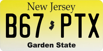 NJ license plate B67PTX