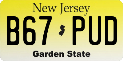 NJ license plate B67PUD