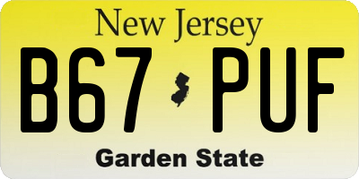 NJ license plate B67PUF
