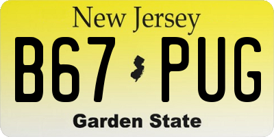 NJ license plate B67PUG