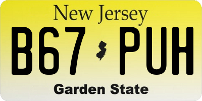 NJ license plate B67PUH