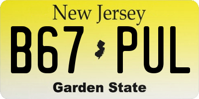 NJ license plate B67PUL