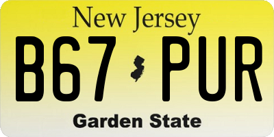 NJ license plate B67PUR