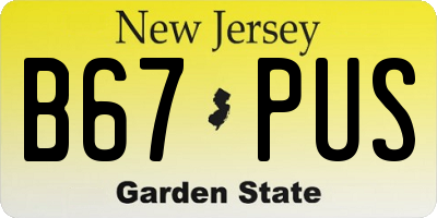 NJ license plate B67PUS