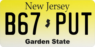 NJ license plate B67PUT