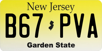 NJ license plate B67PVA