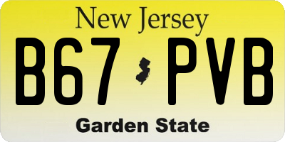 NJ license plate B67PVB