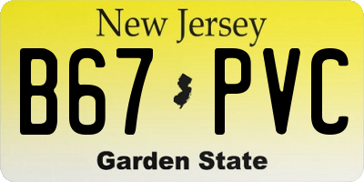 NJ license plate B67PVC