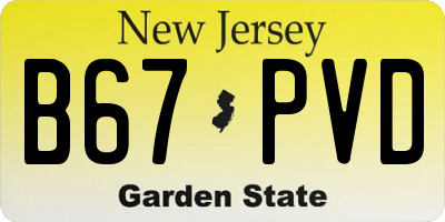 NJ license plate B67PVD