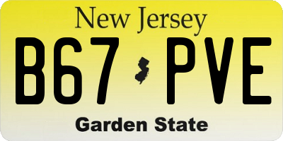NJ license plate B67PVE
