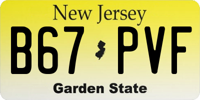 NJ license plate B67PVF