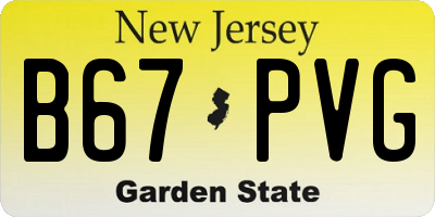 NJ license plate B67PVG