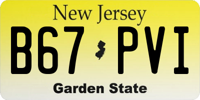 NJ license plate B67PVI