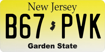 NJ license plate B67PVK