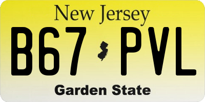 NJ license plate B67PVL
