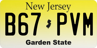 NJ license plate B67PVM