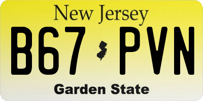NJ license plate B67PVN