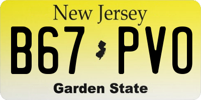 NJ license plate B67PVO