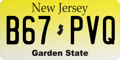 NJ license plate B67PVQ