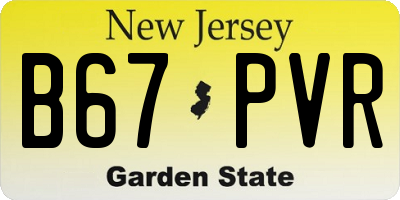 NJ license plate B67PVR