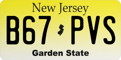 NJ license plate B67PVS
