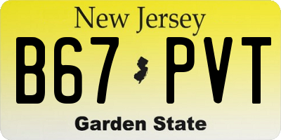 NJ license plate B67PVT