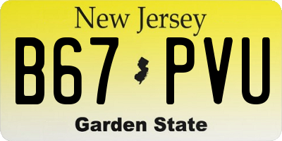 NJ license plate B67PVU