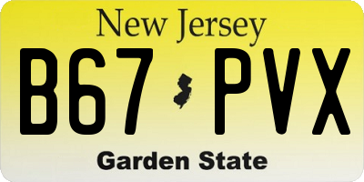 NJ license plate B67PVX