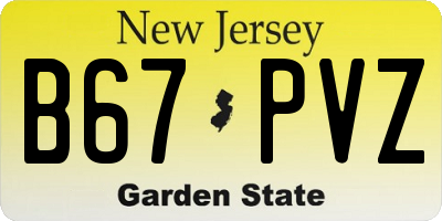 NJ license plate B67PVZ
