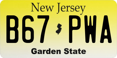NJ license plate B67PWA