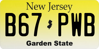 NJ license plate B67PWB