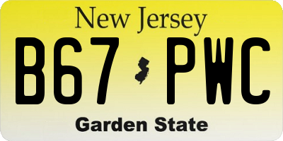 NJ license plate B67PWC