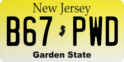 NJ license plate B67PWD