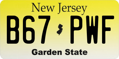 NJ license plate B67PWF
